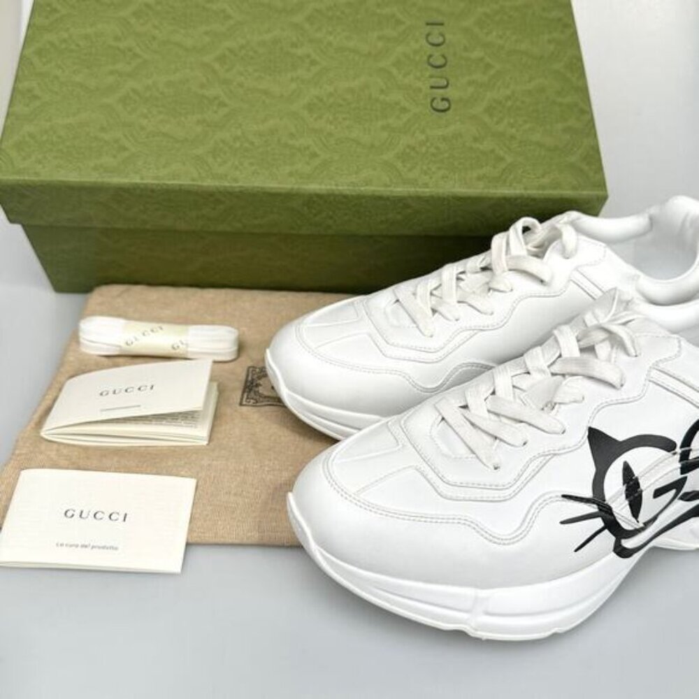 NIB Authentic Gucci Cat Eye Rython Sneakers - Picture 3 of 16